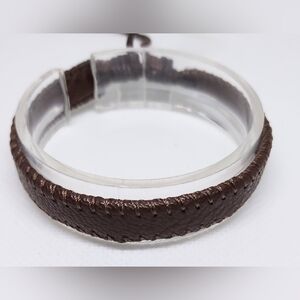 Men's Bracelet Leather Brown New f67